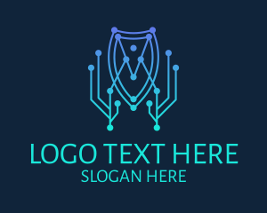 High Tech - Computer Protection Shield logo design