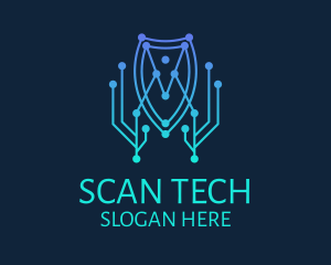 Scanner - Computer Protection Shield logo design