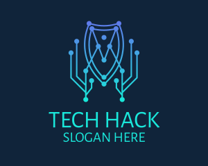 Computer Protection Shield  logo design