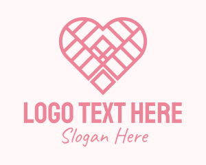 Valentine - Pink Geometric Heart logo design