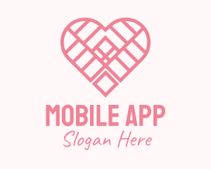 Dating Site - Pink Geometric Heart logo design