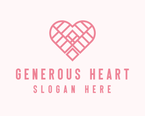 Pink Geometric Heart logo design