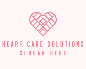 Pink Geometric Heart logo design