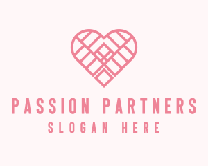 Lover - Pink Geometric Heart logo design