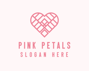 Pink Geometric Heart logo design