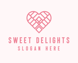 Pink Geometric Heart logo design