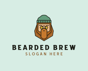 Man Beard Cartoon  logo design