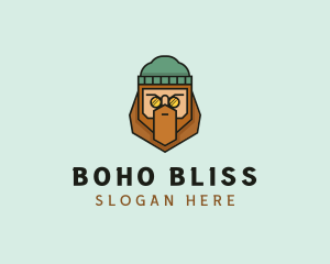 Man Beard Cartoon  logo design