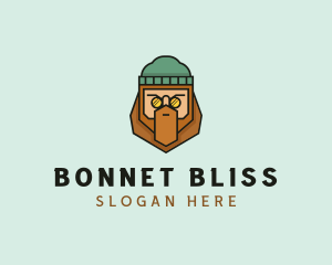 Bonnet - Man Beard Cartoon logo design