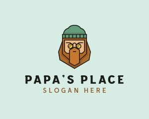 Dad - Man Beard Cartoon logo design