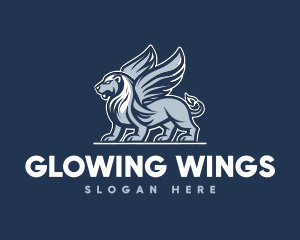 Griffin Winged Lion logo design