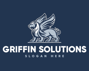 Griffin Winged Lion logo design