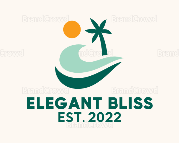 Summer Beach Ocean Island Logo