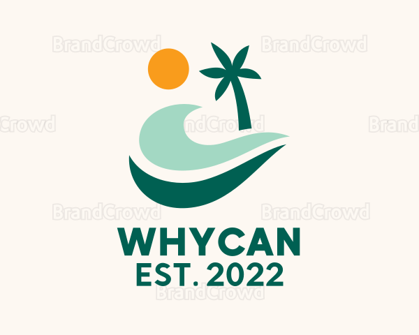 Summer Beach Ocean Island Logo