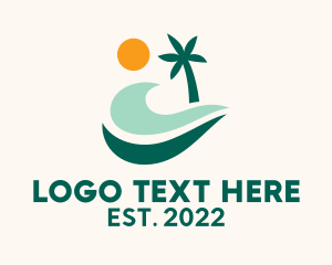 Water - Summer Beach Ocean Island logo design