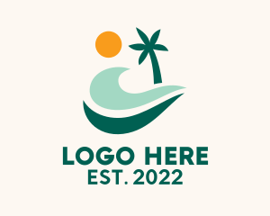 Beach - Summer Beach Ocean Island logo design