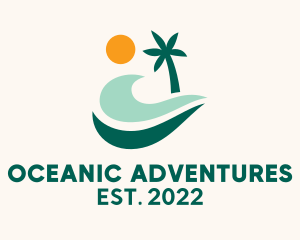 Summer Beach Ocean Island  logo design