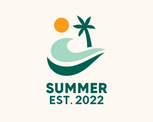 Summer Beach Ocean Island  logo design