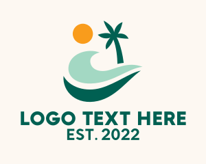 Water Park - Summer Beach Ocean Island logo design