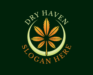 Dried Cannabis Leaf logo design