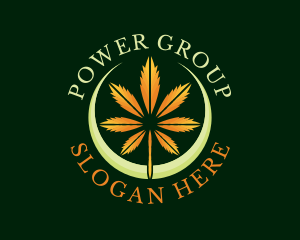 Orange - Dried Cannabis Leaf logo design
