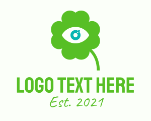 Lucky Charm - Clover Leaf Eye logo design