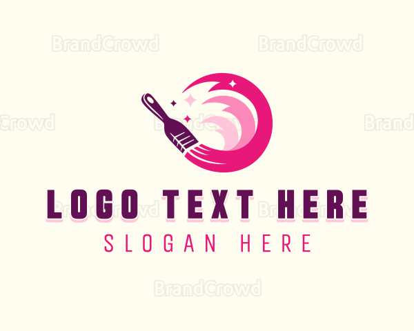 Glitter Paint Brush Logo