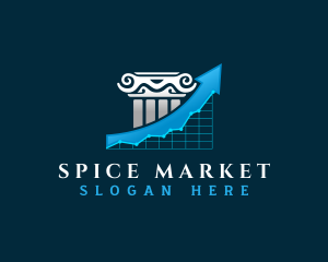 Pillar Stock Market Arrow logo design