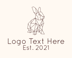 Green Bunny - Geometric Rabbit Animal logo design