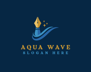 Wave Pen Writer logo design