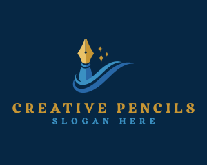 Wave Pen Writer logo design