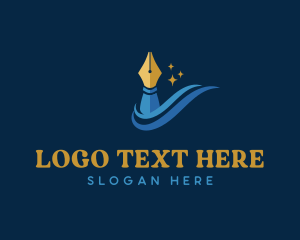 Calligraphy - Wave Pen Calligraphy logo design