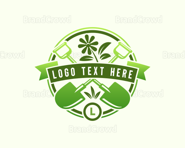 Flower Shovel Gardening Logo