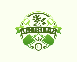 Leaf - Flower Shovel Gardening logo design