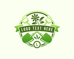 Flower Shovel Gardening Logo