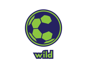 Ball - Blue Green Football logo design
