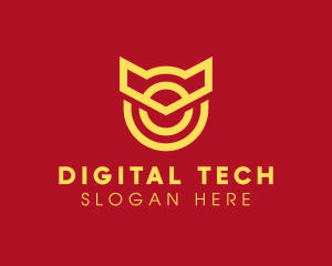 Digital - Digital Cat Outline logo design