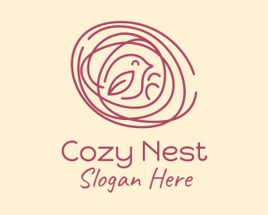 Nesting - Happy Bird Nest logo design