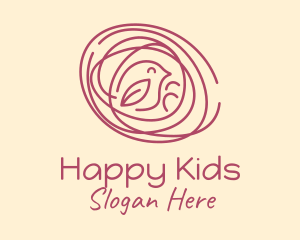 Happy Bird Nest logo design