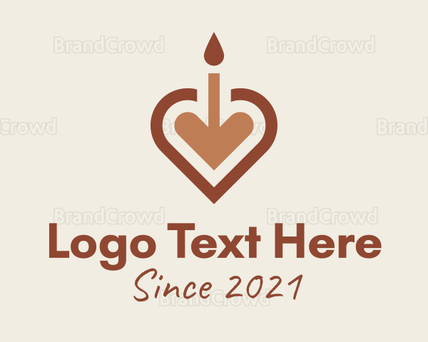 Boho Heart Candle Logo