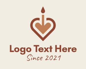 Boho Heart Candle  logo design