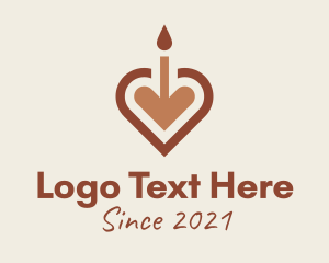 Religious - Boho Heart Candle logo design