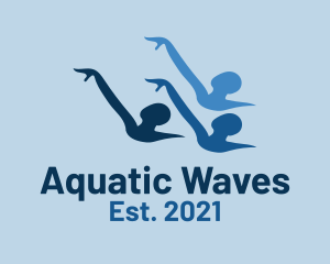 Swimming - Minimalist Synchronized Swimming logo design