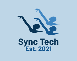 Synchronize - Minimalist Synchronized Swimming logo design