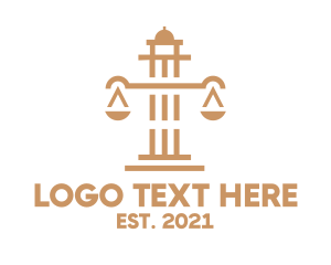 Gold Tower - Legal Scales Pillar logo design