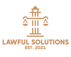 Legal - Legal Scales Pillar logo design