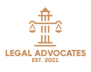 Legal Scales Pillar logo design