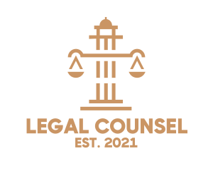 Legal Scales Pillar logo design