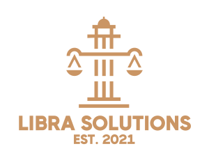 Libra - Legal Scales Pillar logo design