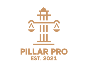 Legal Scales Pillar logo design